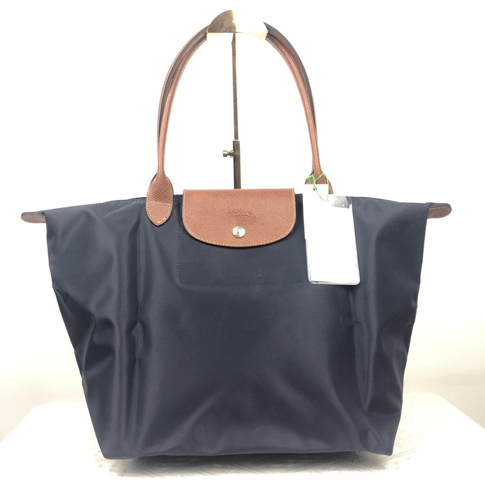 NWT Longchamp Le Pliage Original Large Shoulder Nylon Bag Tote Navy Blue